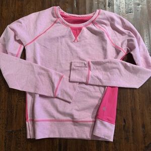 Lululemon Pink Crewneck Pullover with Thumbholes